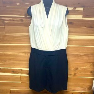 DKNY Cream & Black Combo Dress